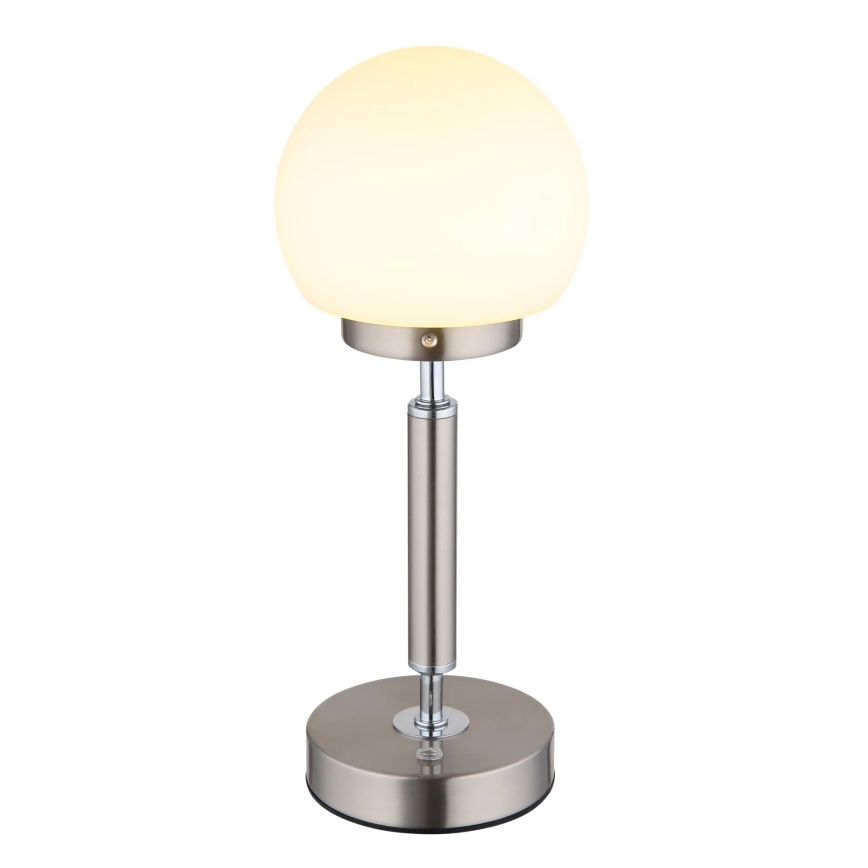 Globo - Dimm- und aufladbare LED-Tischleuchte mit Touch-Funktion LED/2,5W/5V 1800mAh 2700/4000/6500K matt Chrom