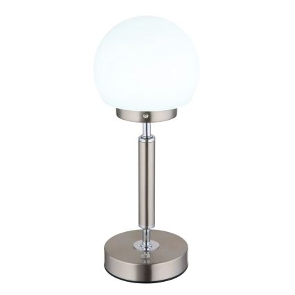 Globo - Dimm- und aufladbare LED-Tischleuchte mit Touch-Funktion LED/2,5W/5V 1800mAh 2700/4000/6500K matt Chrom