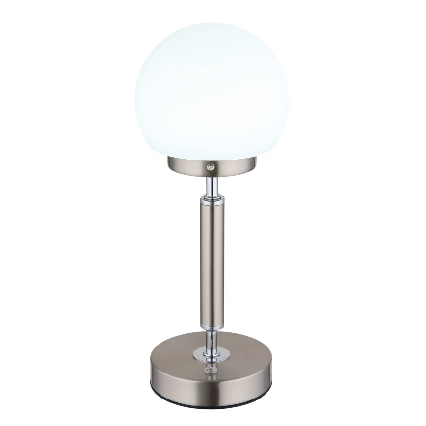 Globo - Dimm- und aufladbare LED-Tischleuchte mit Touch-Funktion LED/2,5W/5V 1800mAh 2700/4000/6500K matt Chrom