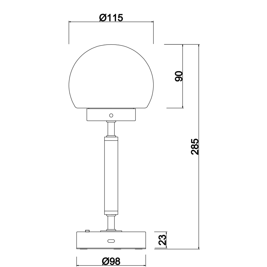 Globo - Dimm- und aufladbare LED-Tischleuchte mit Touch-Funktion LED/2,5W/5V 1800mAh 2700/4000/6500K matt Chrom