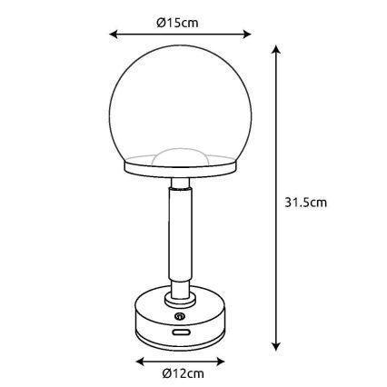 Globo - Dimm- und aufladbare LED-Tischleuchte mit Touch-Funktion LED/2,5W/5V 1800mAh 2700/4000/6500K Roségold