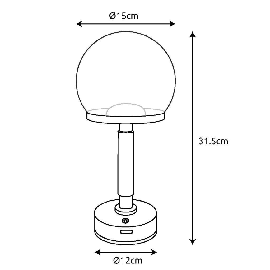 Globo - Dimm- und aufladbare LED-Tischleuchte mit Touch-Funktion LED/2,5W/5V 1800mAh 2700/4000/6500K Roségold