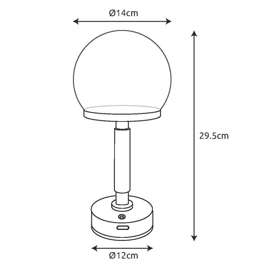 Globo - Dimm- und aufladbare LED-Tischleuchte mit Touch-Funktion LED/2,5W/5V 1800mAh 2800K silbern