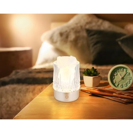 Globo - Dimmbare Touch-LED-Tischlampe, 1W/5V, 3000K, 1200 mAh, silber