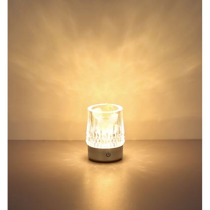 Globo - Dimmbare Touch-LED-Tischlampe, 1W/5V, 3000K, 1200 mAh, silber
