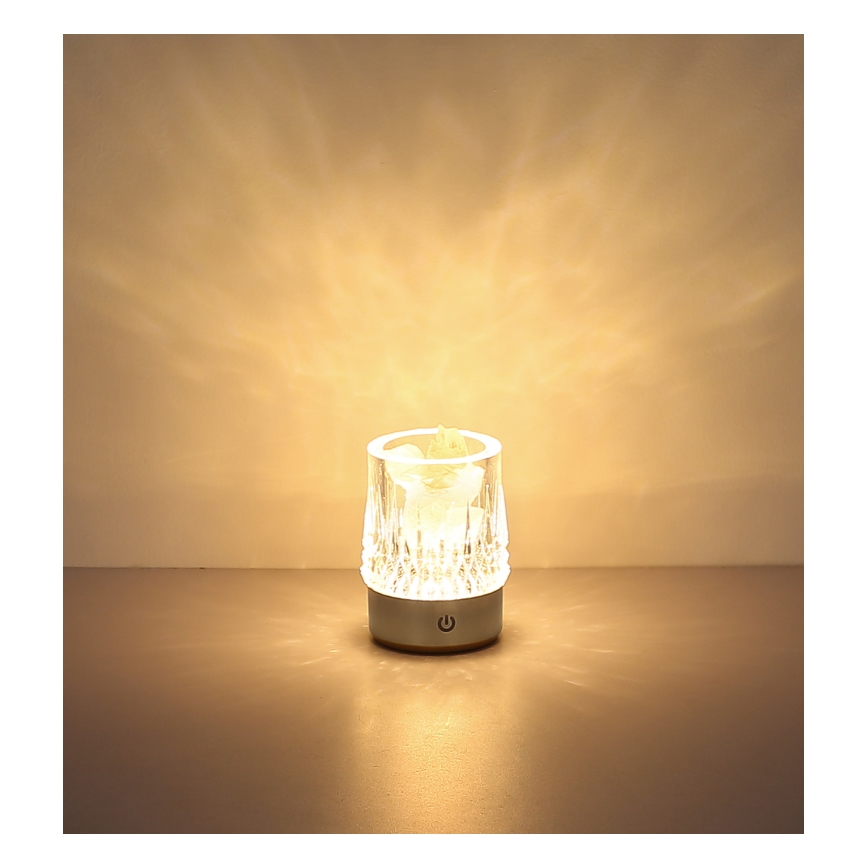 Globo - Dimmbare Touch-LED-Tischlampe, 1W/5V, 3000K, 1200 mAh, silber