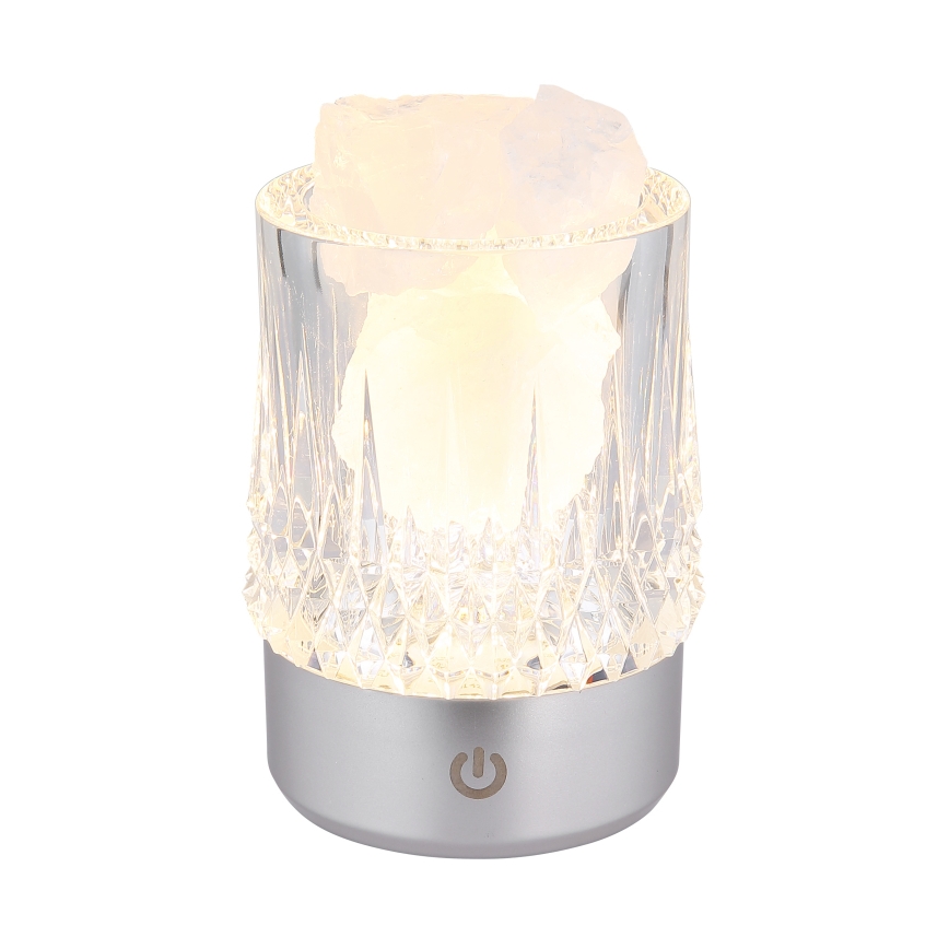 Globo - Dimmbare Touch-LED-Tischlampe, 1W/5V, 3000K, 1200 mAh, silber
