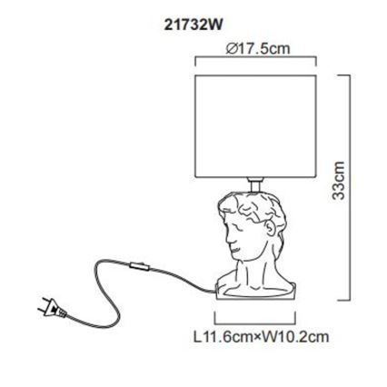 Globo - Tischleuchte 1xE14/40W/230V weiß