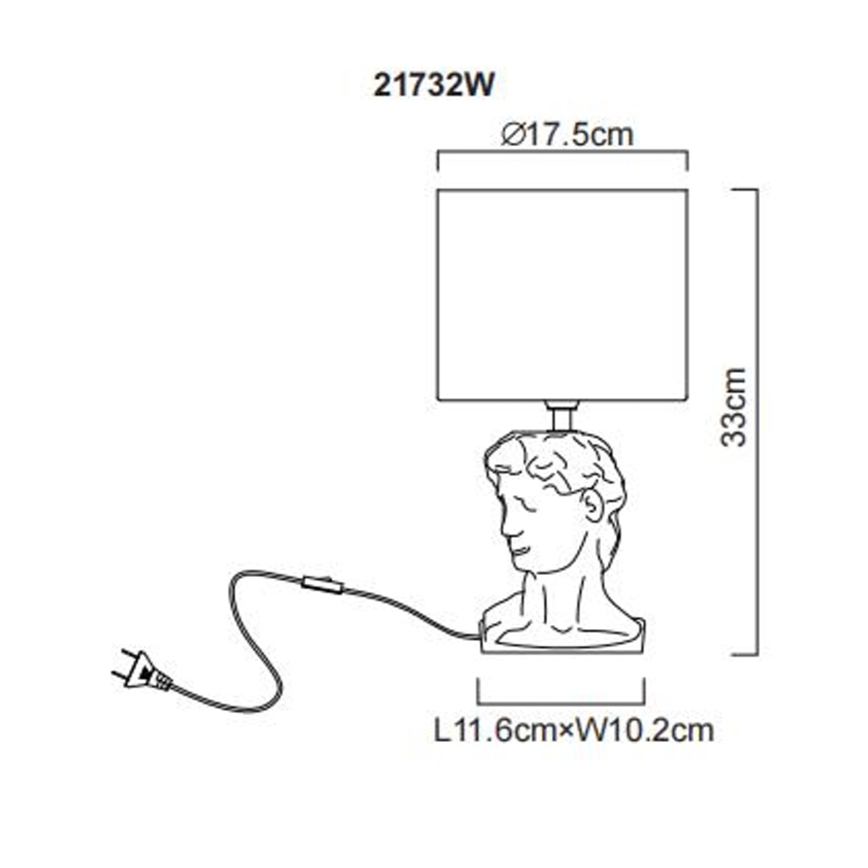 Globo - Tischleuchte 1xE14/40W/230V weiß