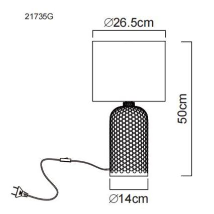 Globo - Tischleuchte 1xE27/60W/230V grau
