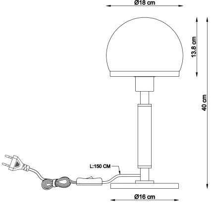 Globo - Tischleuchte 1xE27/40W/230V golden
