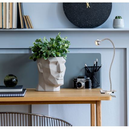 Globo - LED flexible Klemmlampe mit Clip LED/3W/230V mattchrom