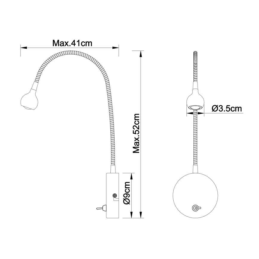 Globo - Flexible kleine LED-Leuchte LED/3W/230V glänzendes Chrom
