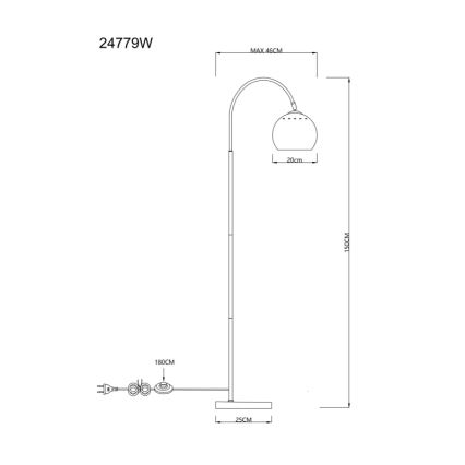 Globo - Stehleuchte 1xE27/60W/230V weiß