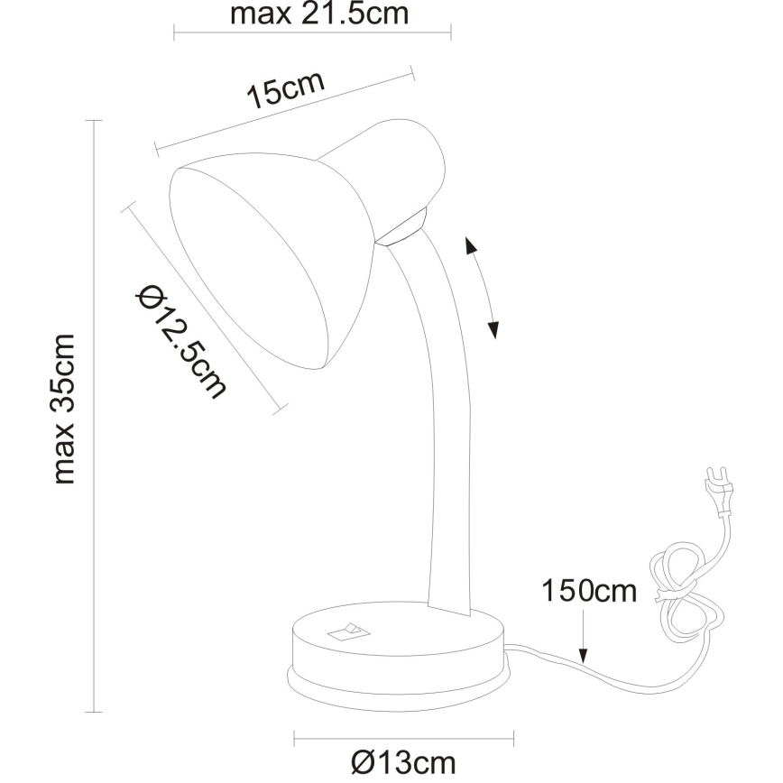 Globo - Tischlampe 1xE27/40W/230V schwarz