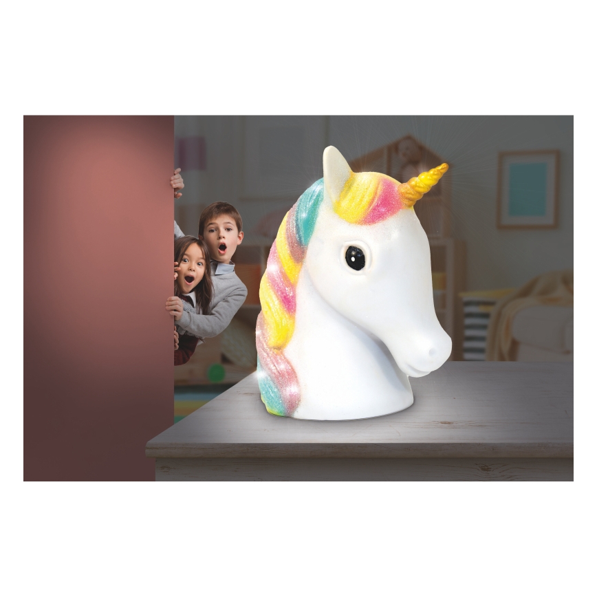 Globo - LED Kinder-Nachtlicht LED/1W/230/4,5V 3xAA Einhorn