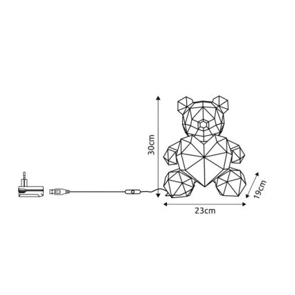 Globo - LED Tischdekoration LED/6W/5V USB Bär