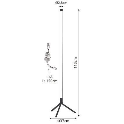 Globo - LED RGB dimmbare Stehlampe LED/7W/5V + Fernbedienung