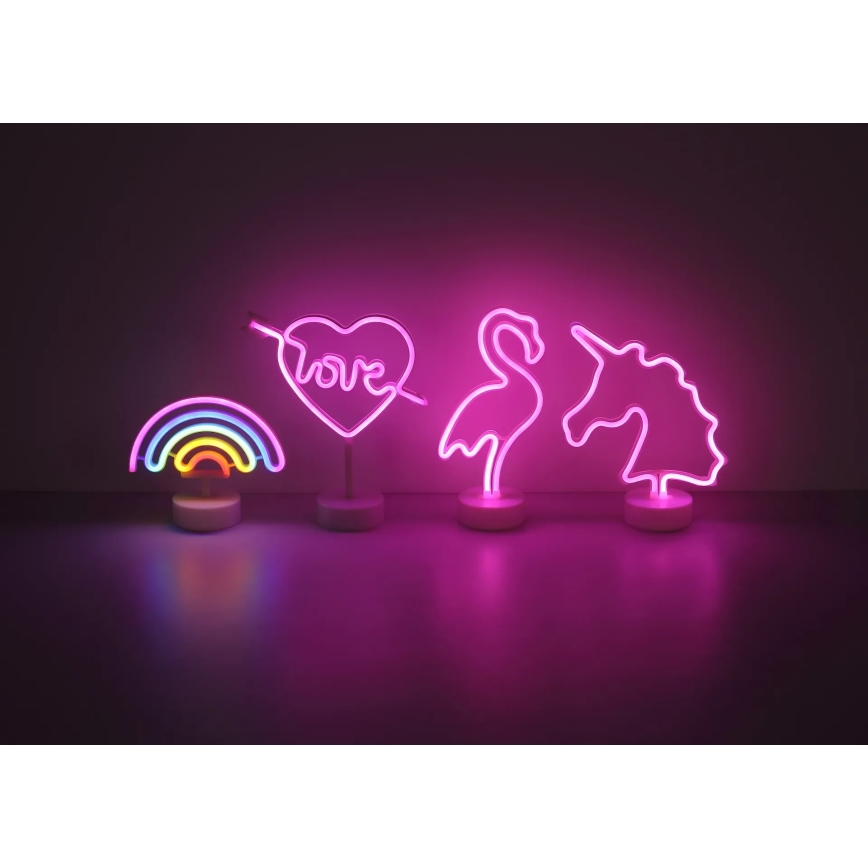 Globo - LED Neon Tischdekoration LED/2W/3xAA Regenbogen