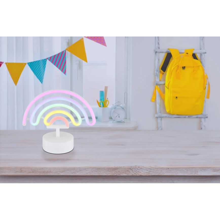 Globo - LED Neon Tischdekoration LED/2W/3xAA Regenbogen