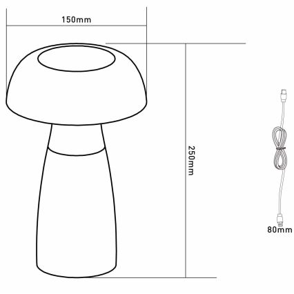 Globo - LED dimmbare wiederaufladbare Tischlampe LED/1,5W/5V 800mAh 2700K/4000K/6500K