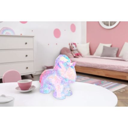 Globo - LED-dimmbare, wiederaufladbare Tischdekoration LED/4W/5V 1800 mAh Einhorn