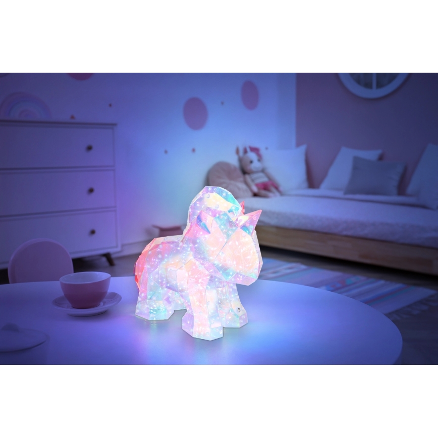 Globo - LED-dimmbare, wiederaufladbare Tischdekoration LED/4W/5V 1800 mAh Einhorn