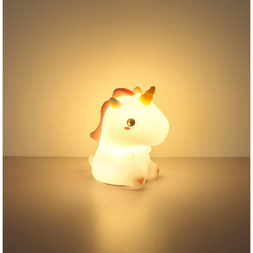 Globo - LED RGBW, dimmbares, wiederaufladbares Kinder-Nachtlicht, LED/1,5W/5V, 1200 mAh, Einhorn
