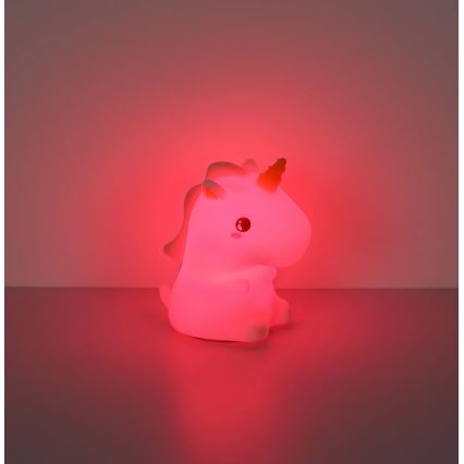 Globo - LED RGBW, dimmbares, wiederaufladbares Kinder-Nachtlicht, LED/1,5W/5V, 1200 mAh, Einhorn