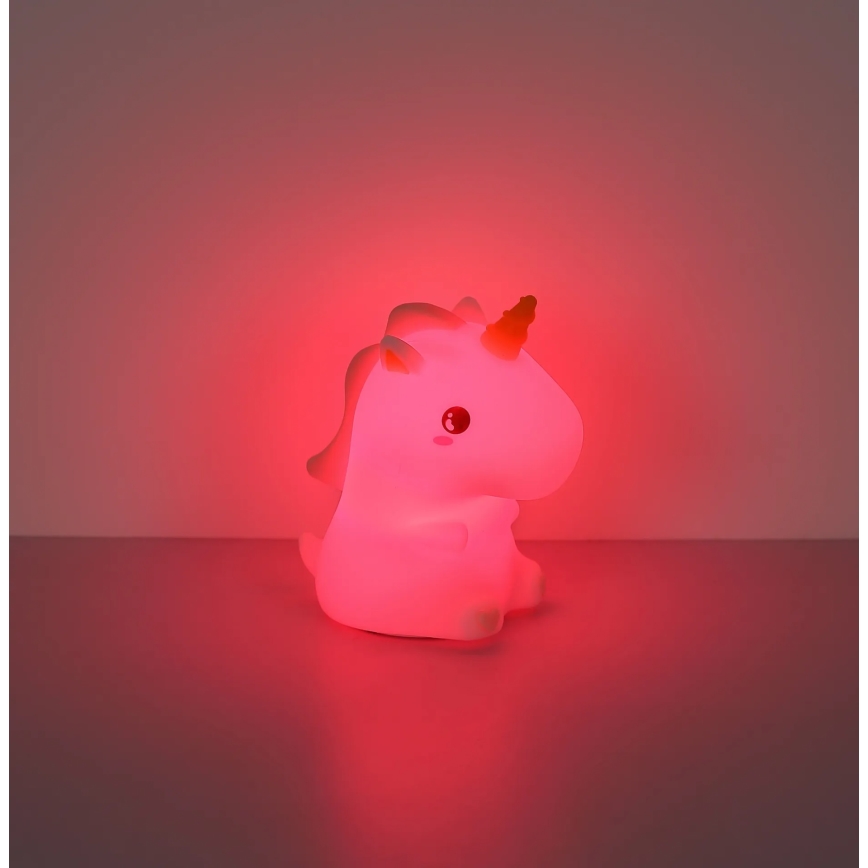 Globo - LED RGBW, dimmbares, wiederaufladbares Kinder-Nachtlicht, LED/1,5W/5V, 1200 mAh, Einhorn
