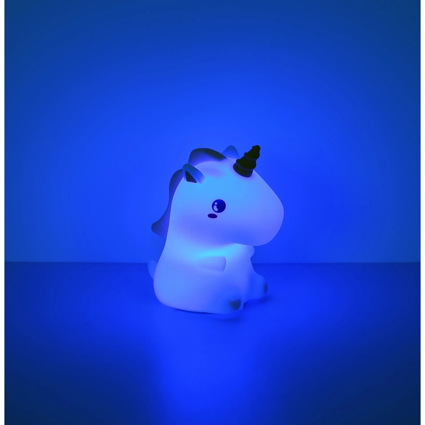 Globo - LED RGBW, dimmbares, wiederaufladbares Kinder-Nachtlicht, LED/1,5W/5V, 1200 mAh, Einhorn