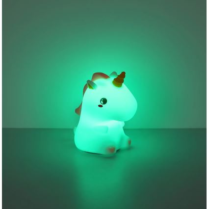 Globo - LED RGBW, dimmbares, wiederaufladbares Kinder-Nachtlicht, LED/1,5W/5V, 1200 mAh, Einhorn