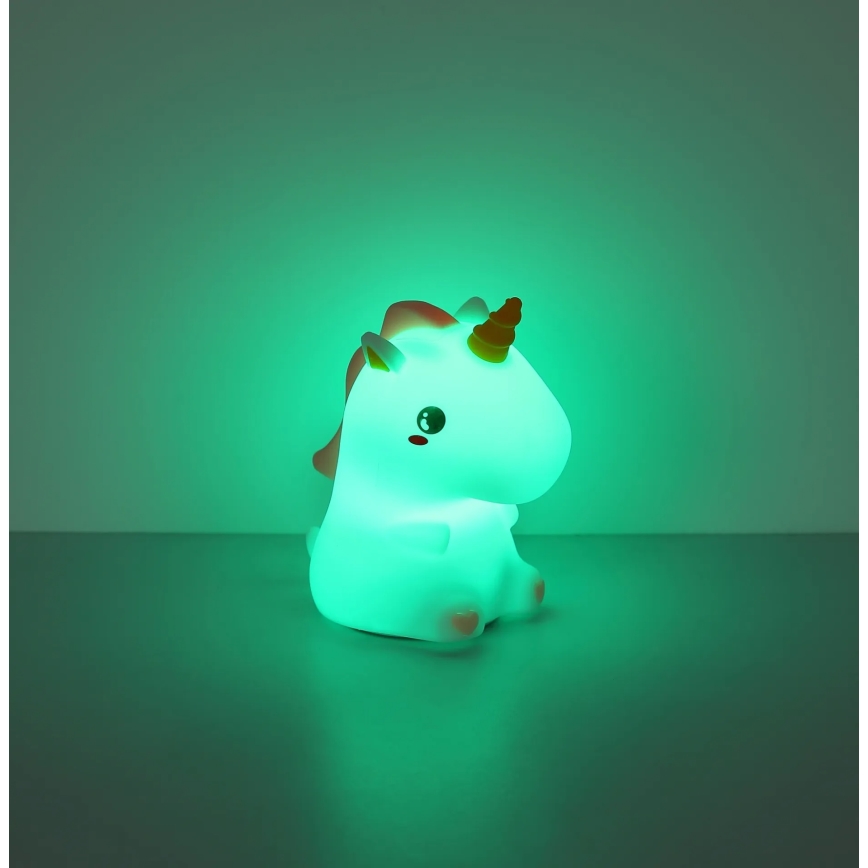 Globo - LED RGBW, dimmbares, wiederaufladbares Kinder-Nachtlicht, LED/1,5W/5V, 1200 mAh, Einhorn