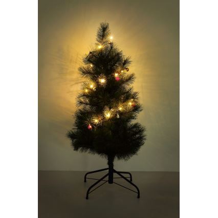 Globo - LED-Lichterkette, 20 x LED / 2 x AA, 2,2 m, warmweiß