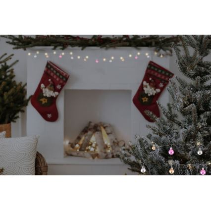 Globo - LED-Lichterkette, 20 x LED / 2 x AA, 2,2 m, warmweiß