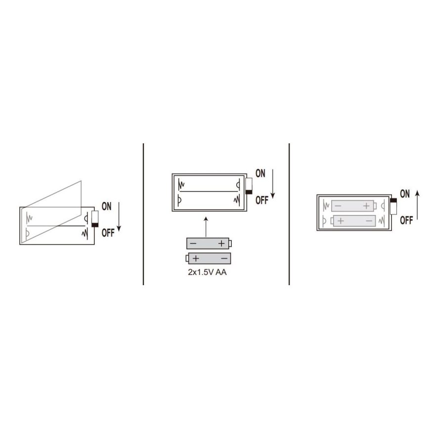 Globo - LED-Lichterkette, 20 x LED / 2 x AA, 2,2 m, warmweiß
