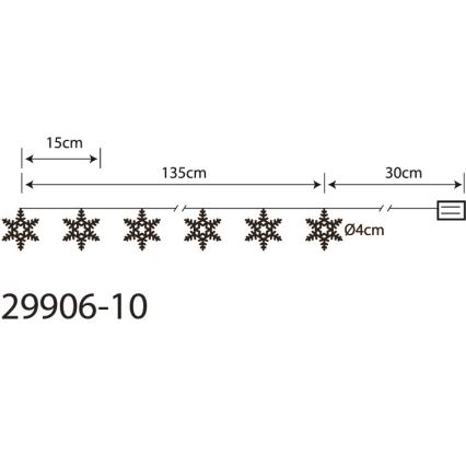 Globo 29906-10 - LED Dekorative Kette 10xLED/0,03W/2xAA