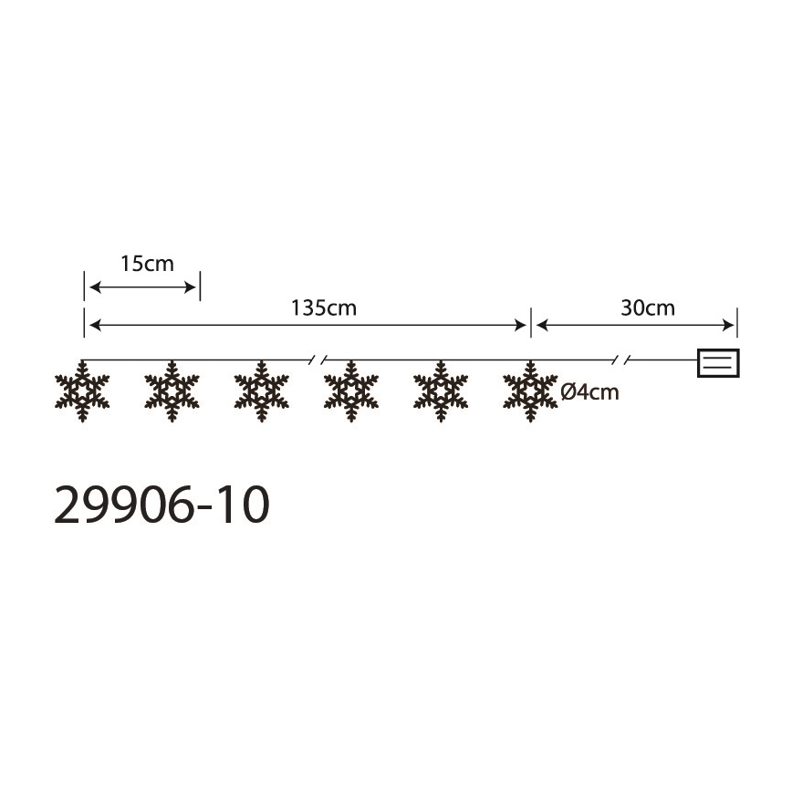 Globo 29906-10 - LED Dekorative Kette 10xLED/0,03W/2xAA