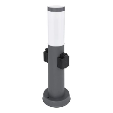 Globo 3158AK - Außenleuchte mit 2 Steckdosen BOSTON 1xE27/23W/230V IP44