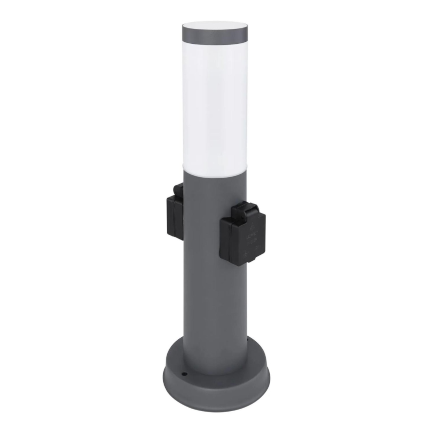 Globo 3158AK - Außenleuchte mit 2 Steckdosen BOSTON 1xE27/23W/230V IP44