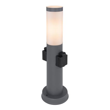 Globo 3158AK - Außenleuchte mit 2 Steckdosen BOSTON 1xE27/23W/230V IP44