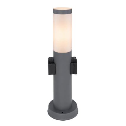 Globo 3158AK - Außenleuchte mit 2 Steckdosen BOSTON 1xE27/23W/230V IP44
