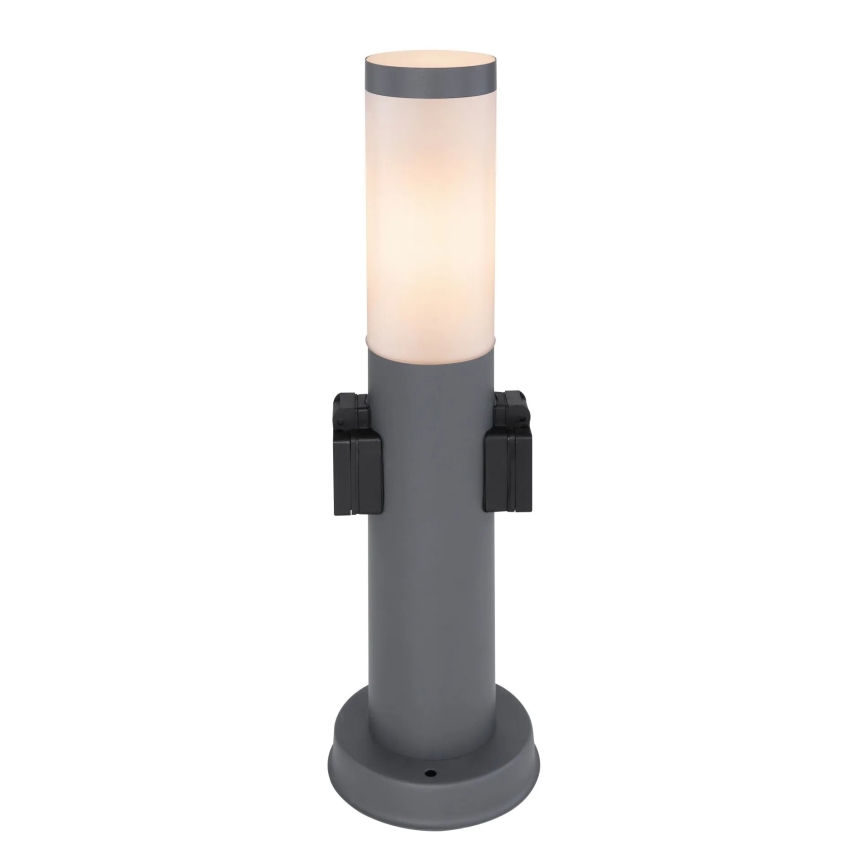 Globo 3158AK - Außenleuchte mit 2 Steckdosen BOSTON 1xE27/23W/230V IP44