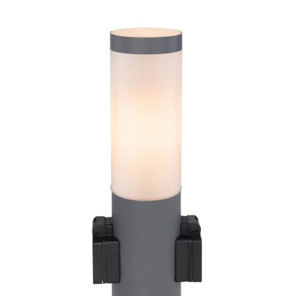 Globo 3158AK - Außenleuchte mit 2 Steckdosen BOSTON 1xE27/23W/230V IP44