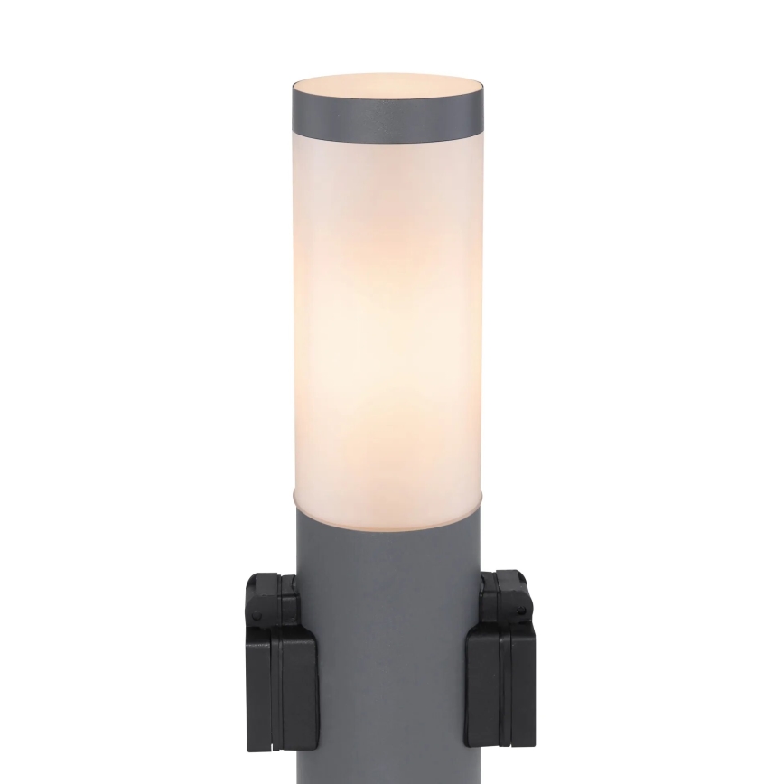 Globo 3158AK - Außenleuchte mit 2 Steckdosen BOSTON 1xE27/23W/230V IP44