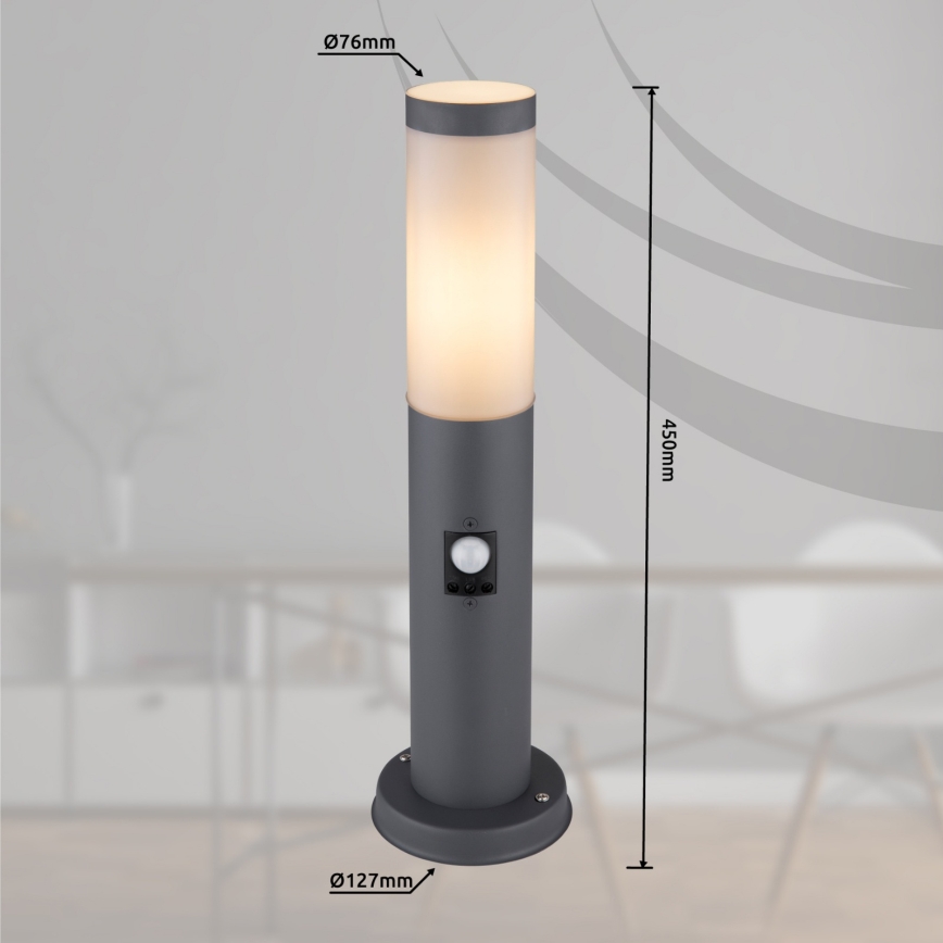 Globo - Außenleuchte mit Sensor 1xE27/15W/230V 45 cm IP44