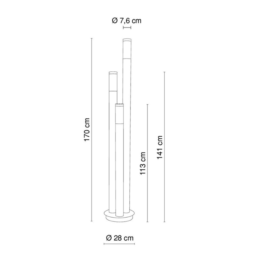 Globo - Außenleuchte 3xE27/60W/230V 170 cm IP44