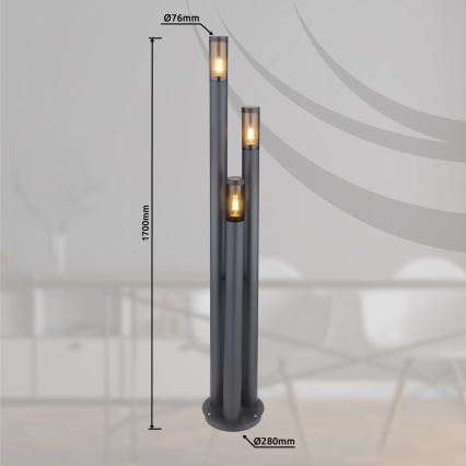 Globo - Außenleuchte 3xE27/23W/230V IP44