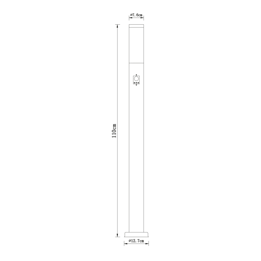 Globo - Auβenleuchte mit Sensor 1xE27/60W/230V 110 cm IP44