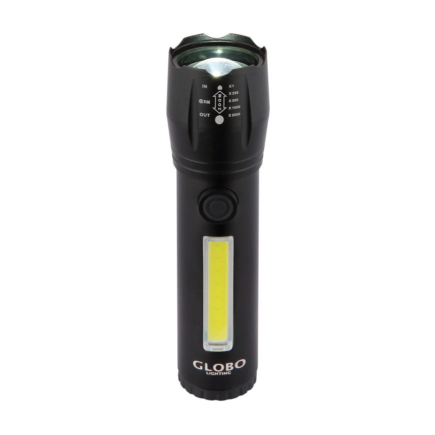Globo - LED Akku-Taschenlampe LED/3W/5V + COB/3W 5500K 1200 mAh